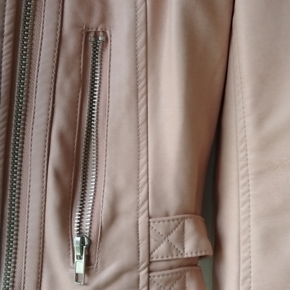 Lane Bryant Faux Leather Jacket 14/16 Pale Peach - Picture 3 of 9